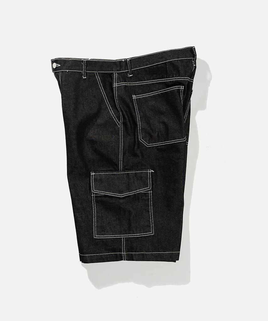 VASTIC Wide Cargo Denim Bermuda Pants_Black