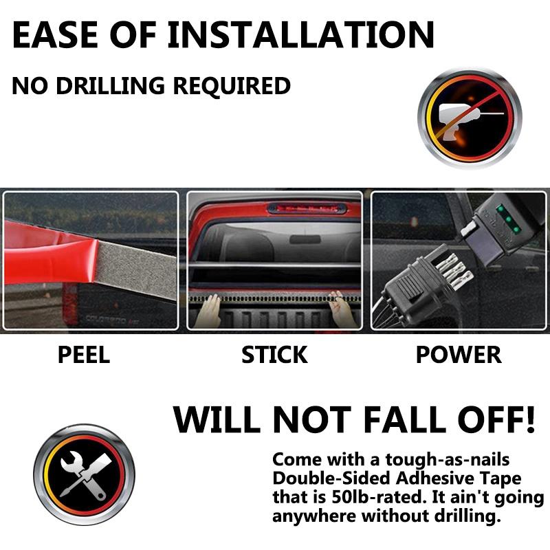 Аксессуары для пикапов Задний фонарь Светодиодная лента Три ряда 6 функций с янтарным указателем поворота Задний стоп-сигнал