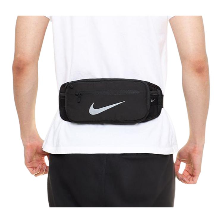 Nike Логотип Бег Полиэстер Поясная сумка Обычный Унисекс Пара Унисекс сумки Черный CV1115-013