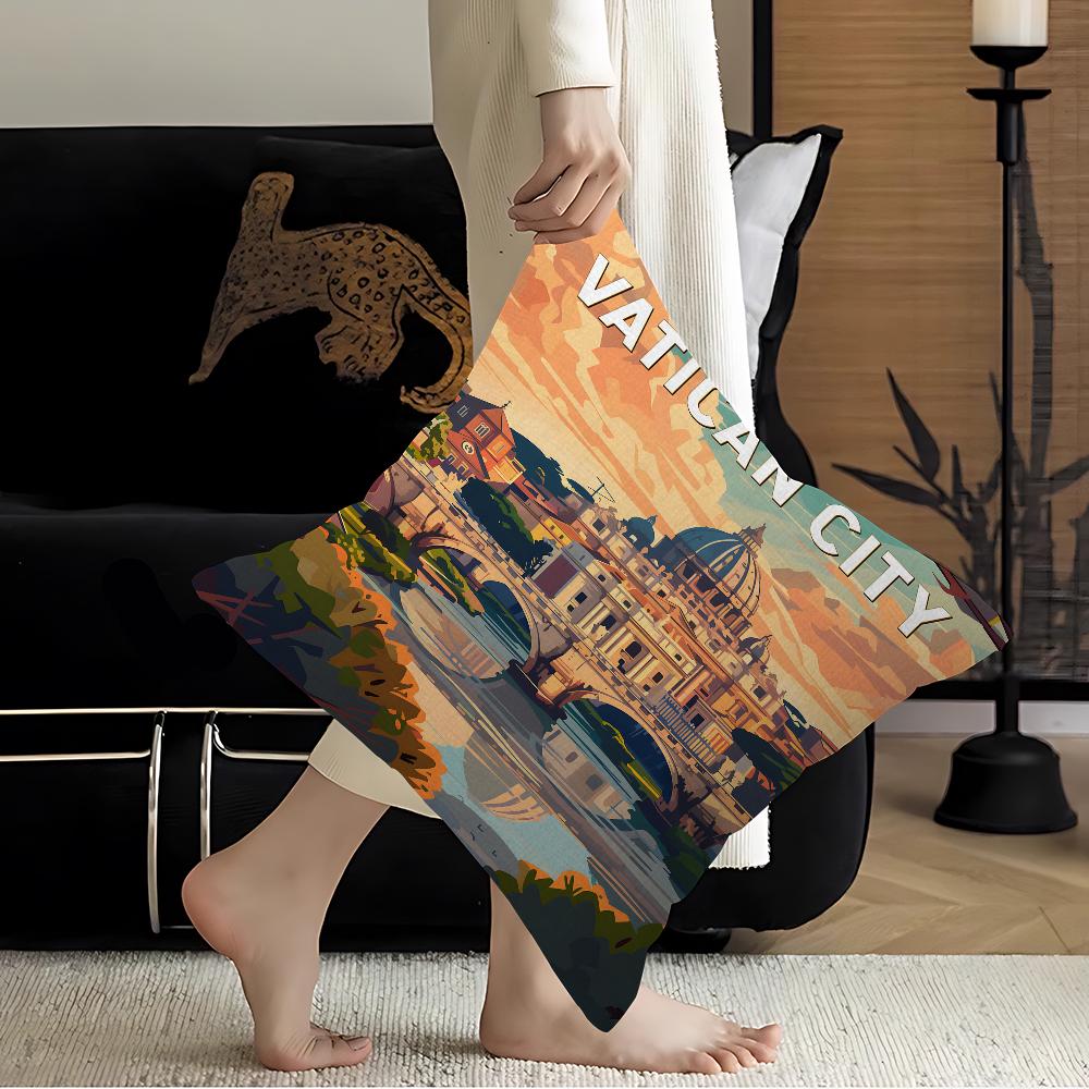 Ретро Городское Здание Америка Белый Дом Декоративный Эстетика Комнаты Чехол Домашний Декор Спальня Диван-Кровать Диван Подушка Чехол 45x45