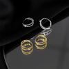 Серьги-кольца Banyan Tree S925 Silver Retro Double Hollow Hoop для женщин - Легкий роскошный дизайн высокого класса