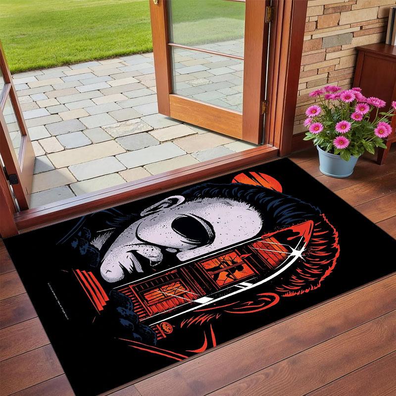 Crystal Velvet Rug Soft Non Slip Indoor Floor Mat Home DecorHalloween Michael Myers