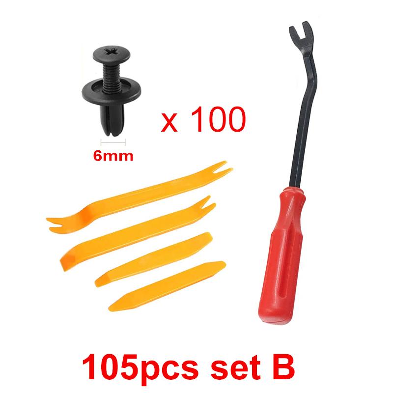 Комплект зажимов для автомобильного крепежа, комплект зажимов для заклепок на крыльях, 6 мм/8 мм, автомобильный кузов, бампер, панель отделки дверей, фиксатор, пластиковый штифт, ремонт заклепок