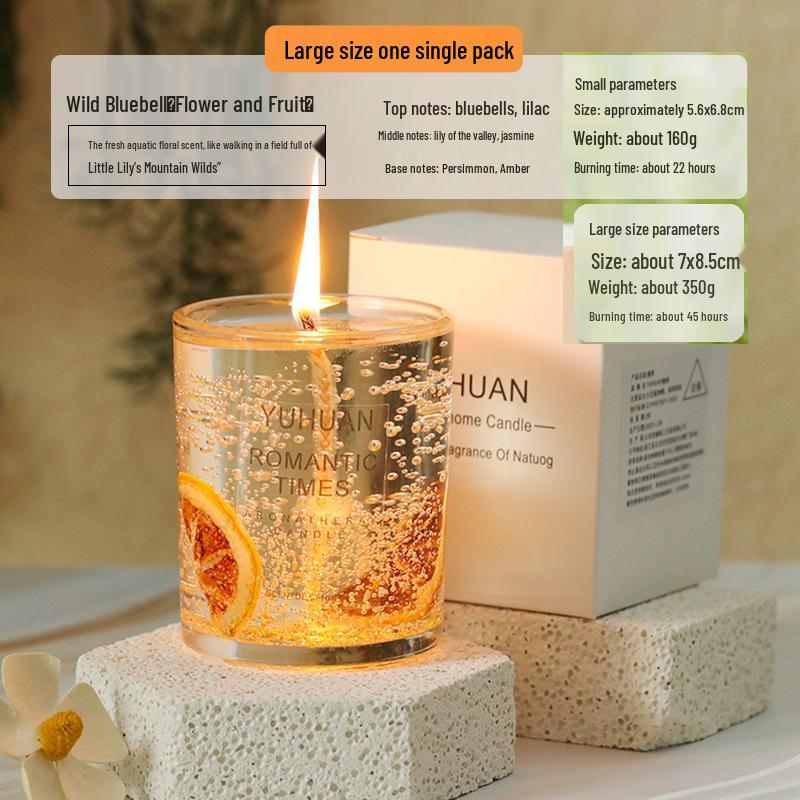 Свеча из соевого воска с ароматом, с настоящим цветком и золотой фольгой - Ароматерапевтическое эфирное масло в стекле с цветочным ароматом.