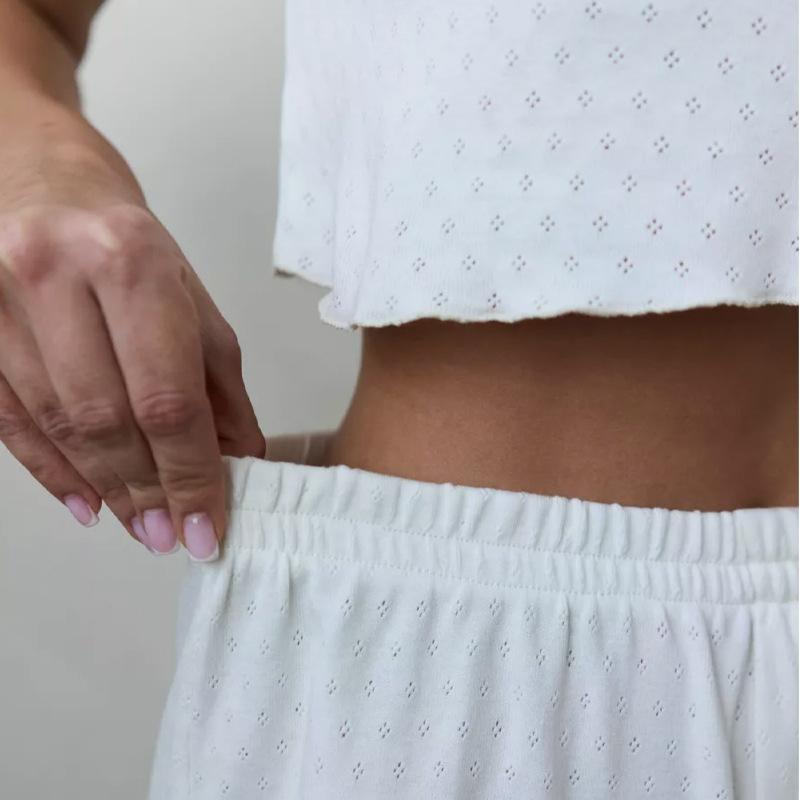 Однотонный летний женский комплект пижамы с коротким рукавом и шортами, европейский и американский, тонкий, для дома