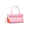 Tory Burch Lee Radziwill Silver Bag With Detachable Shoulder Strap Patent Leather And Suede Trapezoid Accordion Crossbody Handbag 146429-600