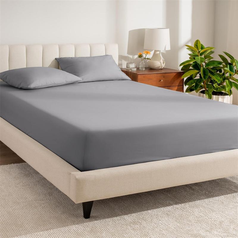 1 Waterproof Fitted Sheet,Solid Color Bed Cover Sheet, Bed Cover Mattress Cover Elastic Band Bed Skirt Breathable Sheet Only 1 Sheet