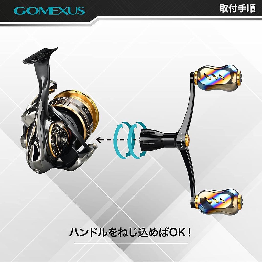 Gomexus CY98 Reel Daiwa Spinning Reel Double Exist Gekkabijin with Titanium Handle for and Light Ambidextrous Handle, Compatible, Handle, Replacement,