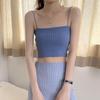 Women Summer Solid Color Slim Short Tube Top Off Shoulder Camisole Inner Bottoming Tank Top