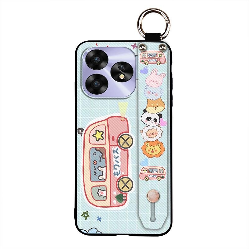 Shockproof Protective Phone Case For UMIDIGI A15/A15C Wristband Cartoon Kickstand Waterproof Durable Soft Case Ring Cute