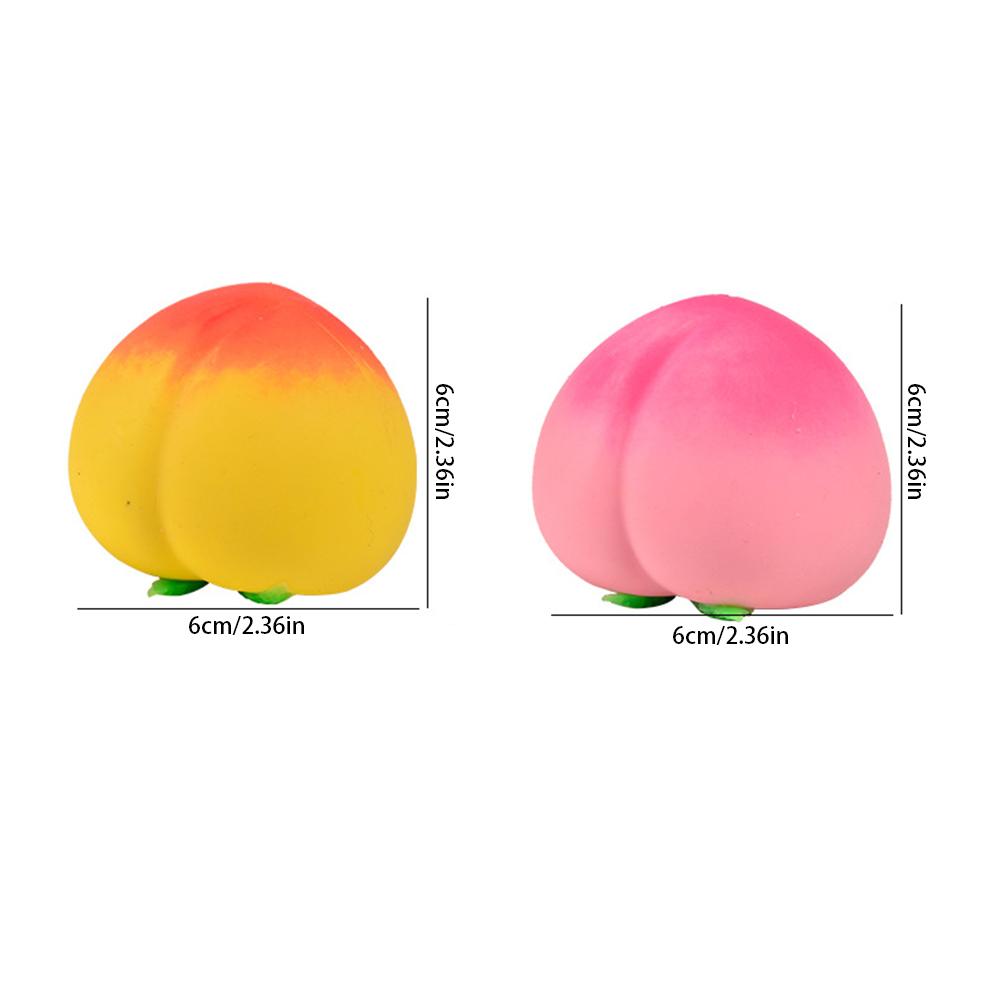 Fidget Toy Cartoon Peach PU Squishy Slow-Rising Stress Relief Kawaii Kids Squishies Toys Fruit Squeeze Balls Gift for Kids