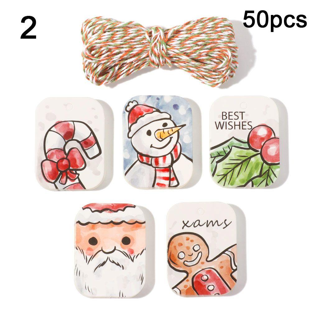 48/50 шт. Карточки для вечеринок Рождественские украшения Крафт-бумага Рождественские этикетки Бирки для упаковки подарков Крафт-бирка