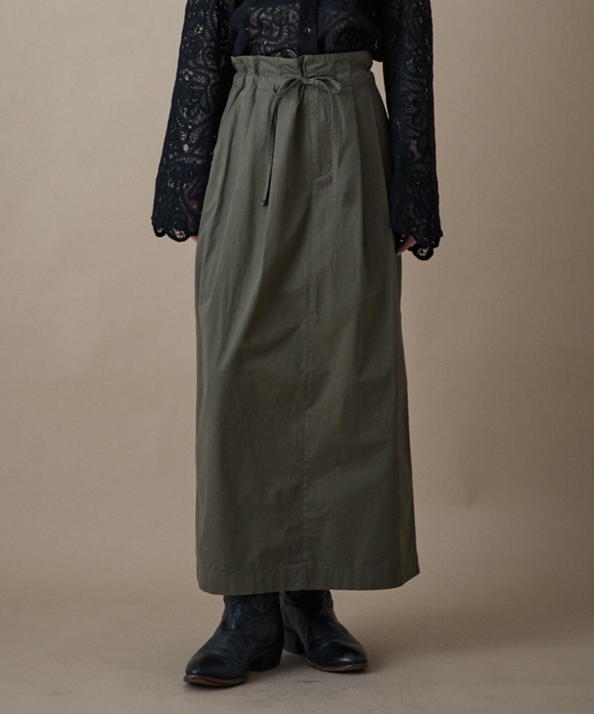 Penfield Summer Cotton Easy Military High-Waisted Skirt Olive_Fr2Ws20F