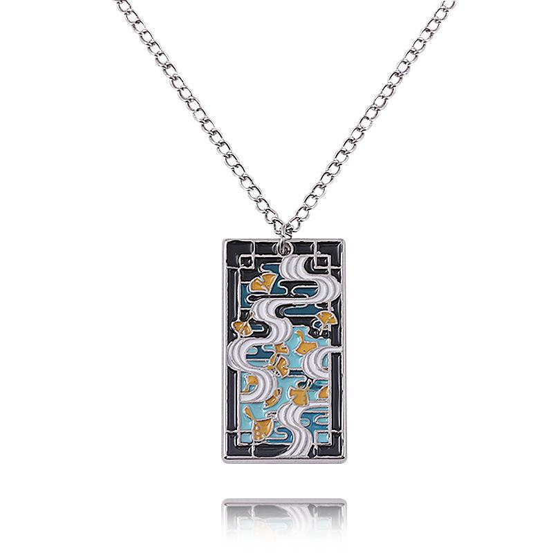 Japanese Anime Peripheral Ghost Slayer Blade Ghost Slayer Team Nine Pillar Necklace Tomioka Yoshitomo Butterfly Ninja Metal Pendant Pendant