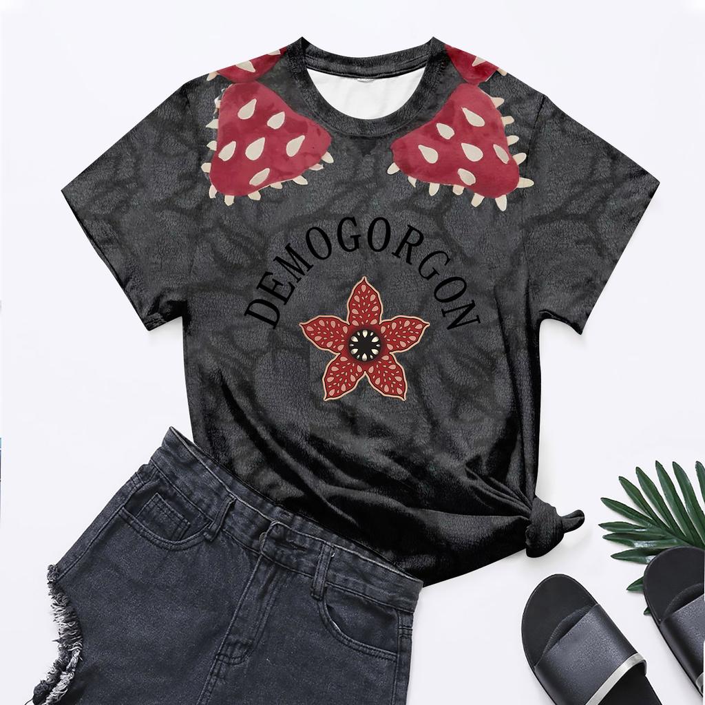 Модные топы с круглым вырезом, рукавами реглан и коротким рукавом, рабочая одежда с принтом, женские летние топы