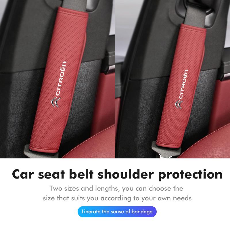 Leather Car Seat Belt Cover Safety Belt Shoulder Protection Pad For Citroen C4 C3 C5 C1 C2 C6 C4L DS3 DS4 Berlingo Picasso