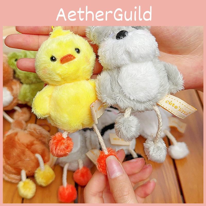 Rabbit Penguin Duck Bear Plush Keyring With Pull Out Feet For Kids And Teens