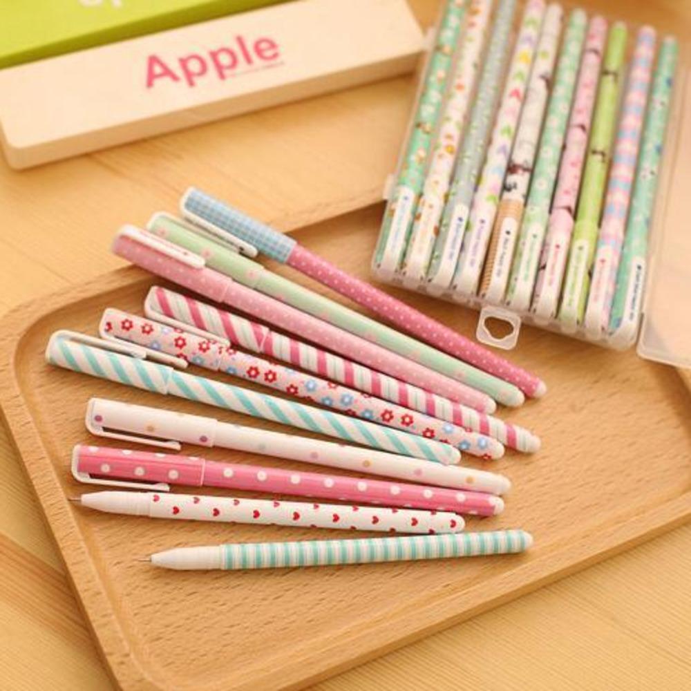 1 коробка / 10 штук красочных цветных гелевых ручек с изображением животных, звезд, звезд, маркеров для текста, цветочных канцелярских принадлежностей для офиса и школы, подарок с коробкой