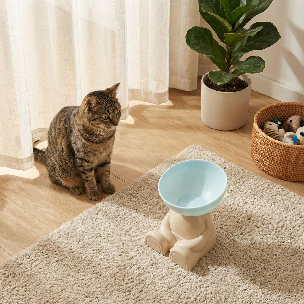 Поднятая миска для питомца с поддержкой шеи, большая емкость, миска для корма для кошек