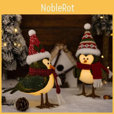 Очаровательная рождественская светодиодная фигурка птички в разноцветной шляпе, идеально подходящая для праздничного декора и подарков