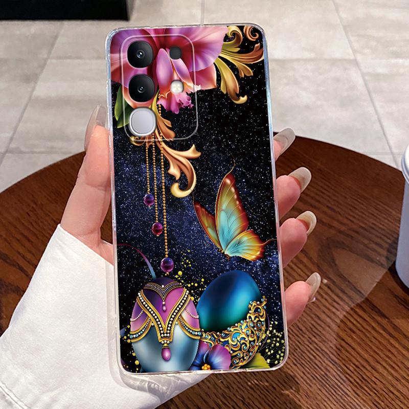 Чехол для телефона Vivo iQOO Z10x Эстетичный Милый Кот Мультяшные Узоры Прозрачный Мягкий Силикон ТПУ Задняя Крышка Супер Тонкий Корпус