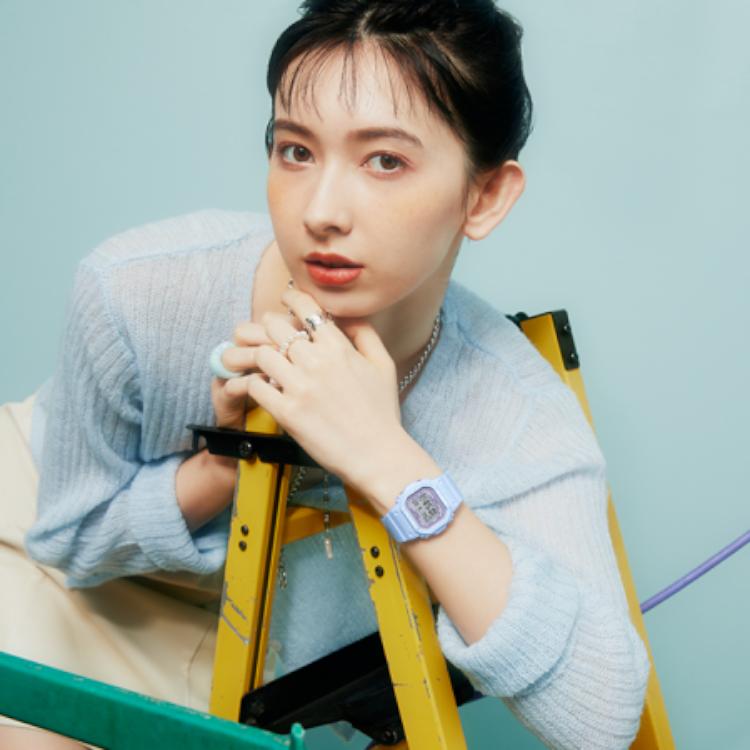 Casio Серия Baby-G Маленькие Квадратные Спортивные Водонепроницаемые Кварцевые Часы Унисекс Часы Макаронно-Синие BGD-565SC-2PR