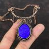 Ожерелье из лазурита, медная проволока, обернутая ювелирными изделиями из драгоценных камней, регулируемое ожерелье, медная проволока, обернутая ожерелье, ювелирные изделия ручной работы, подарок на помолвку