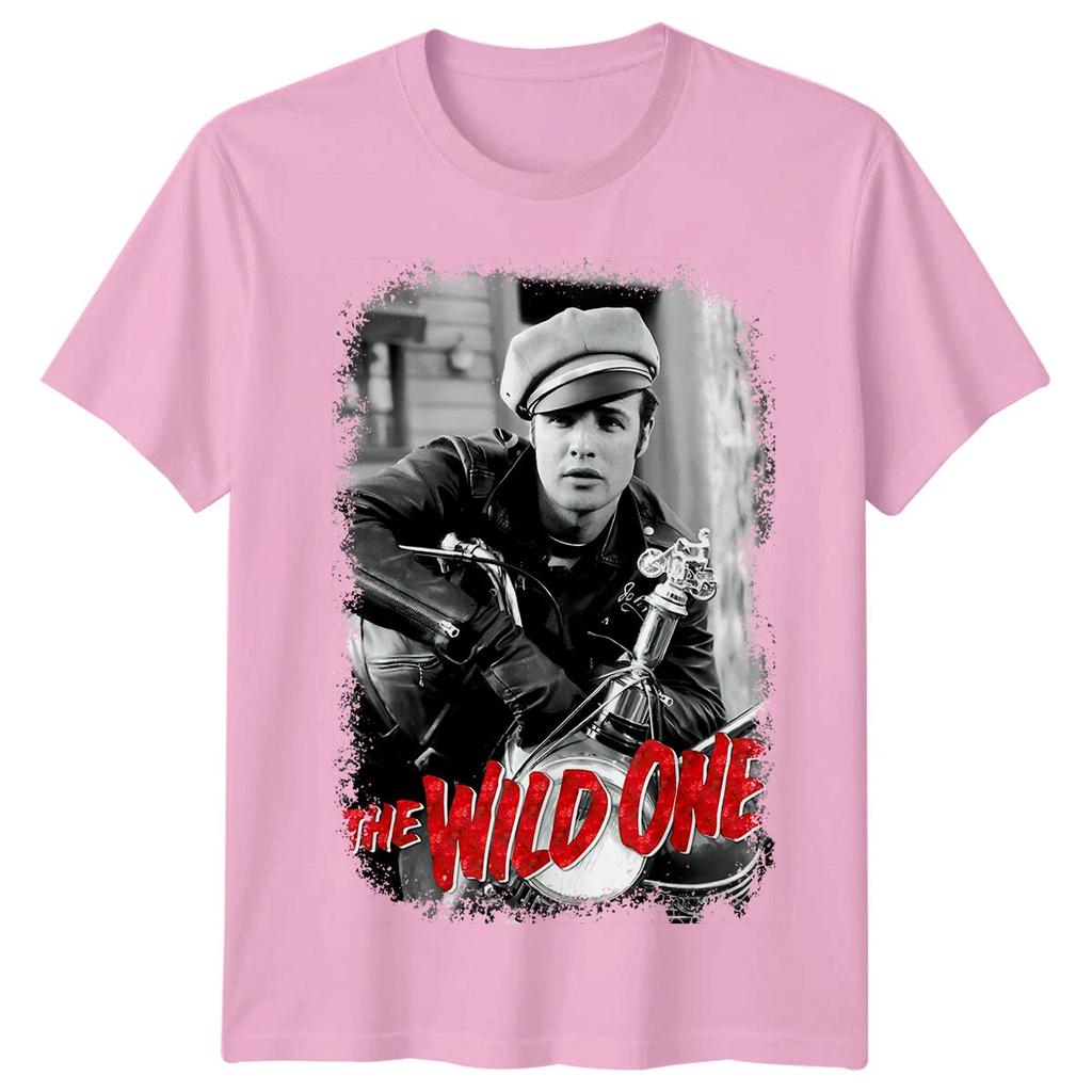 Футболка The Wild One Унисекс Летняя Классическая s Байкер Бунтарь Фильм Марлон Брандо Ретро Графическая Короткий Рукав Уличная Одежда Футболка для Фаната