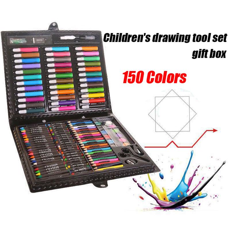 150 Colors Children's Drawing Set Pastel Watercolor Pen Soft Water Soluble Coloured Pencils Set