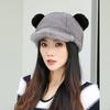 Wearing a Hat Brim Imitating Mink Fur, Environmentally Friendly Artificial Fur, Bear Ear Hat for Women