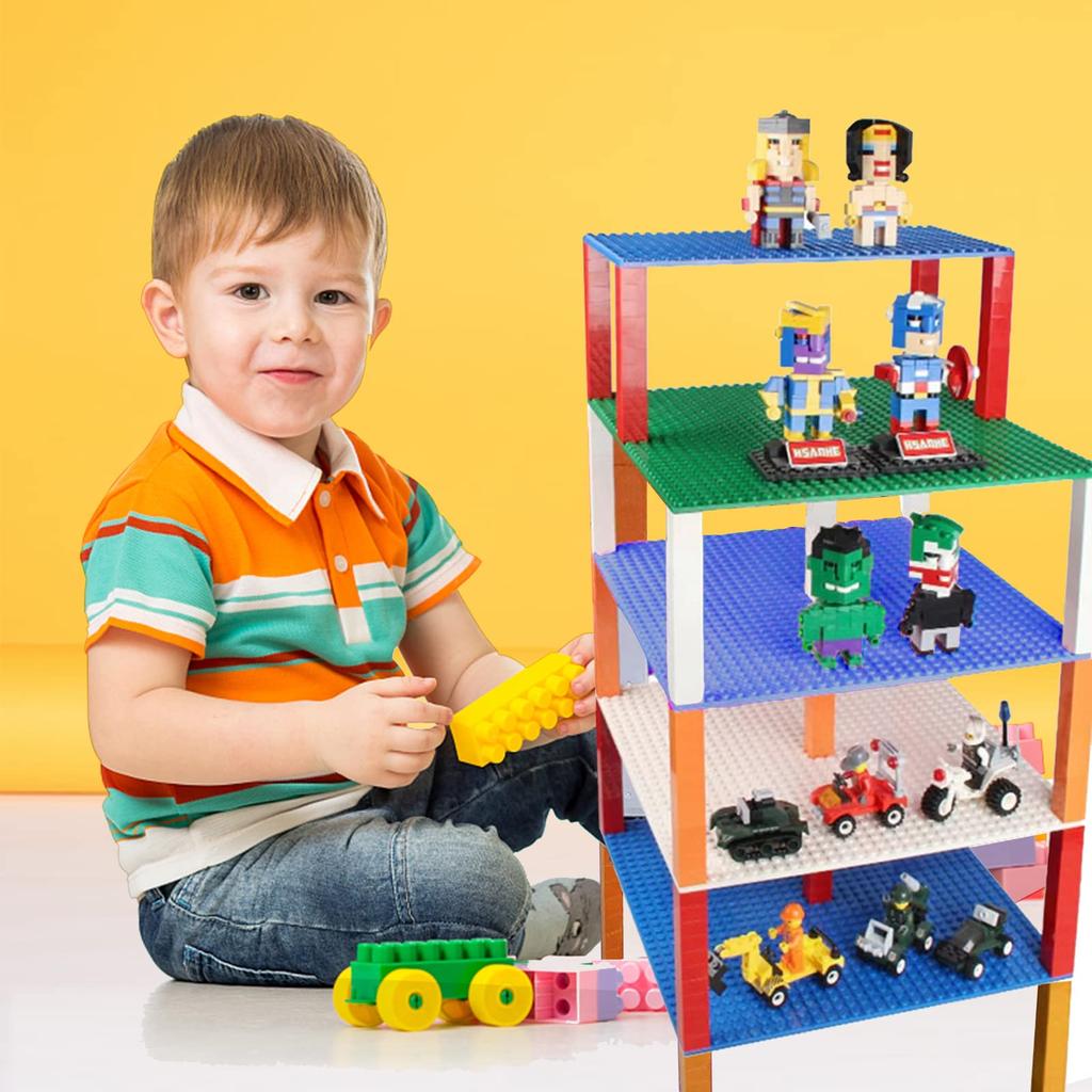 Фундаментная плита для блоков, базовая плита, фундаментная плита, совместимая с блоками Lego, набор из 6 штук, 3 цвета