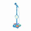 Children Microphone Built In Lights Plastic Lightweight Kid Microphone with Stand Blue