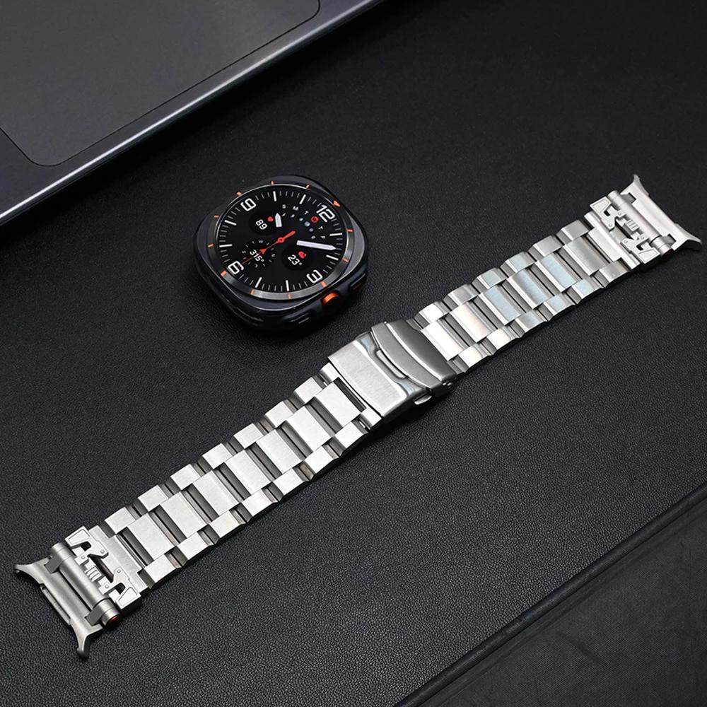 Ремешок из нержавеющей стали для Samsung Galaxy Watch Ultra 47 мм 2025 Без зазоров Браслет Quick Fit Деловой ремешок для GALAXY ULTRA 7 47 мм