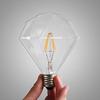 1PACK LED Filament Lamp D95, ромбовидная лампочка, 8 Вт светодиодная лампочка, цоколь E26, теплый белый свет 2700 К, эквивалент 80 Вт, 110-120 В переменного тока, с регулировкой яркости (Д95, 8