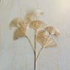 5PC Three-pronged Fan Leaf Netting Artificial Gold Ginkgo Eucalyptus Holly For Wedding Arch Flower Arrangement Home Decor Crafts