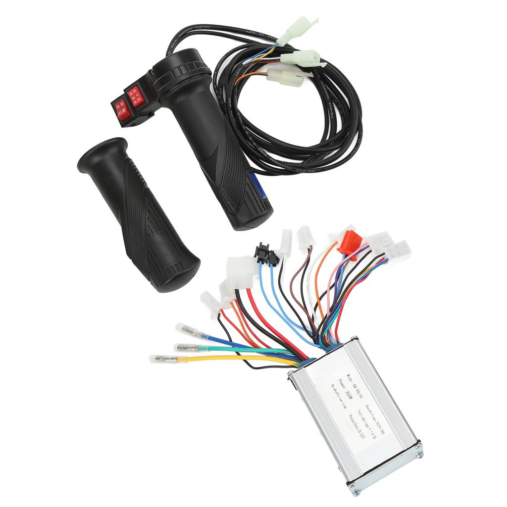 350W Electric Bike Brushed Speed Controller Set with Reverse Function Three Speed Throttle Grip for Upgrade 24V 36V
