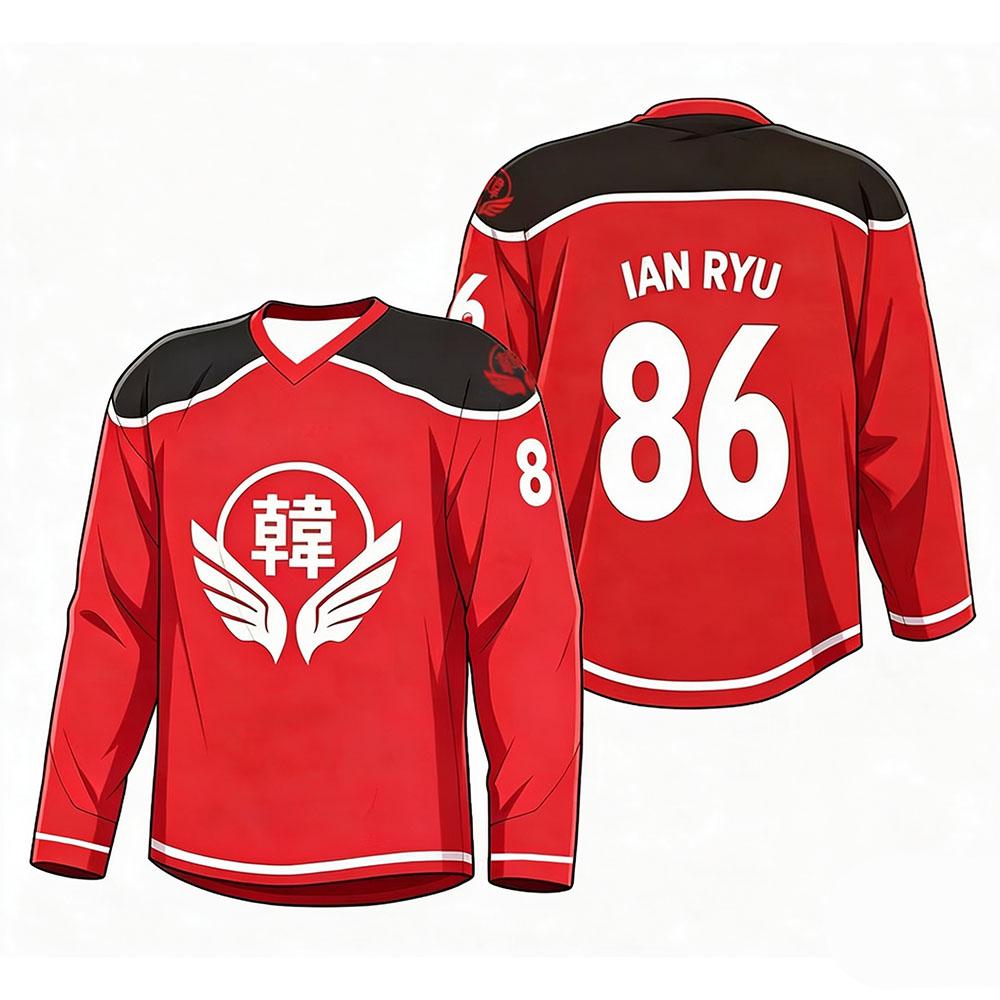 Melting Point NO.21 Eunsan Baek Hockey Jersey Long Sleeve V-neck Graphic Merch T-shirt Unisex Streetwear Full Print Tshirts