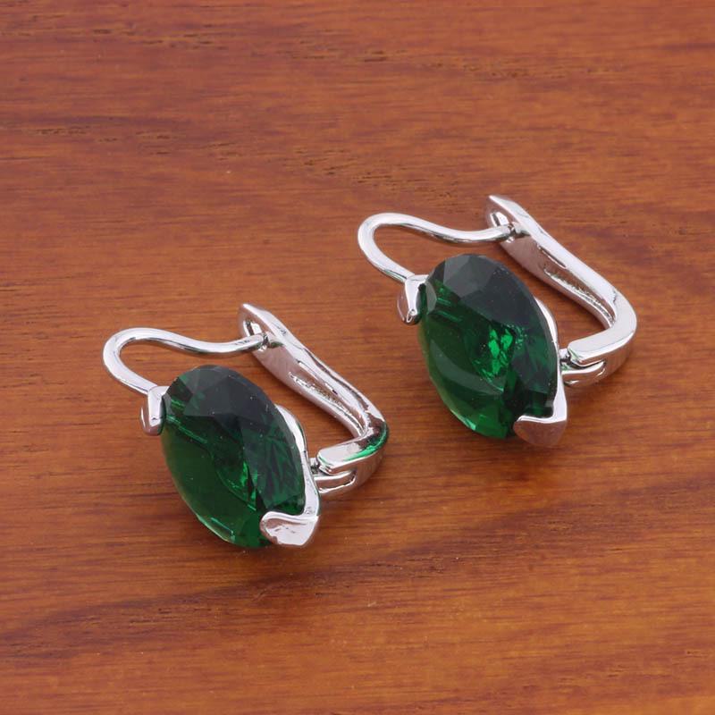 Простые и элегантные круглые серьги с розовым цирконом и застежкой-левербек