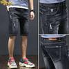 Мужские эластичные джинсовые шорты - Мягкие, свободные, прямого кроя, летний стиль для мужчин среднего возраста