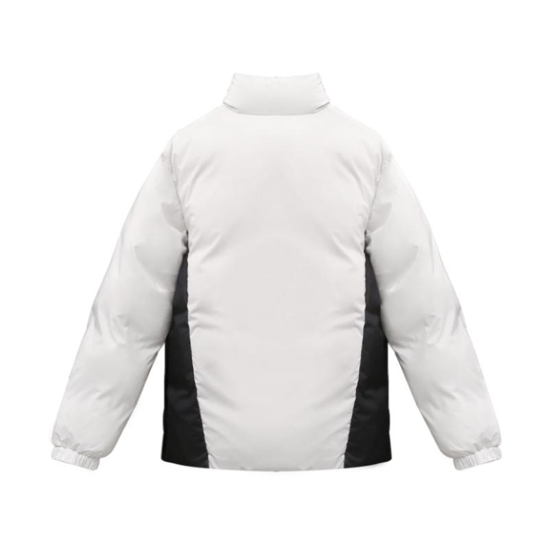 Li Ning Color Block Letter молния воротник стойка удобная дышащая универсальная короткая хлопковая куртка мужская куртка белая AJMU219-2
