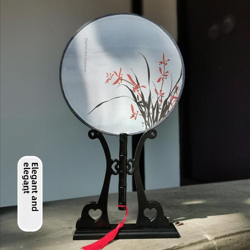 Children's Ancient Style Dance Fan - Girls' Round Hanfu Fan