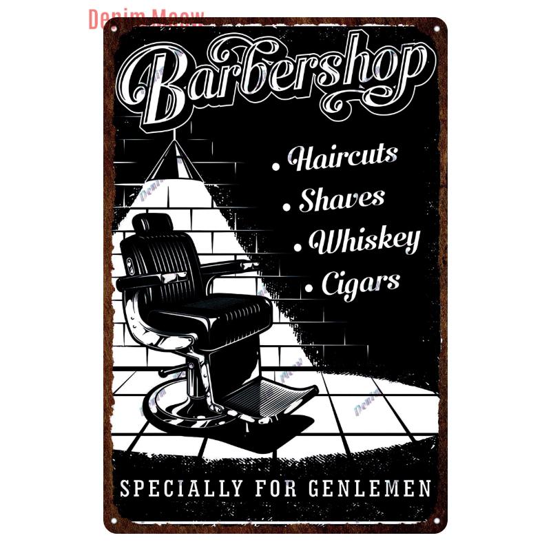 Ретро-табличка для стрижки волос, металлические знаки, парикмахерская, винтажная живопись, настенные плакаты, бар, паб, бритье и стрижка, домашний декор, WY28