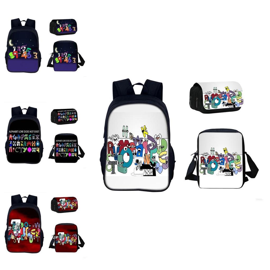 Alphabet Lore Backpack Cool And Breathable Student Bag For School In Red/black