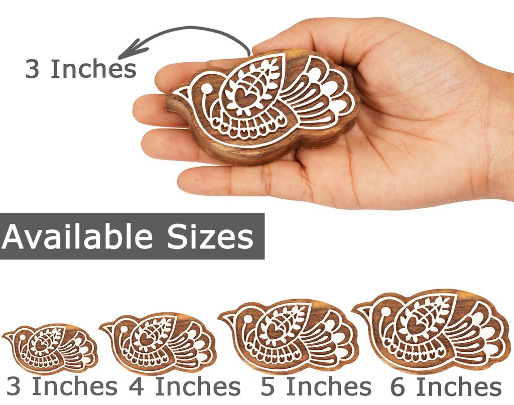 IBA Indianbeautifulart Текстильный печатный блок птица ручная резьба деревянный штамп дерево