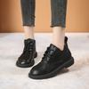 Thick-soled Martin Boots for Women's 2025 Autumn and Winter New Versatile Thick-soled Small Leather Shoes with Laces and Velvet Warm Boots for Women