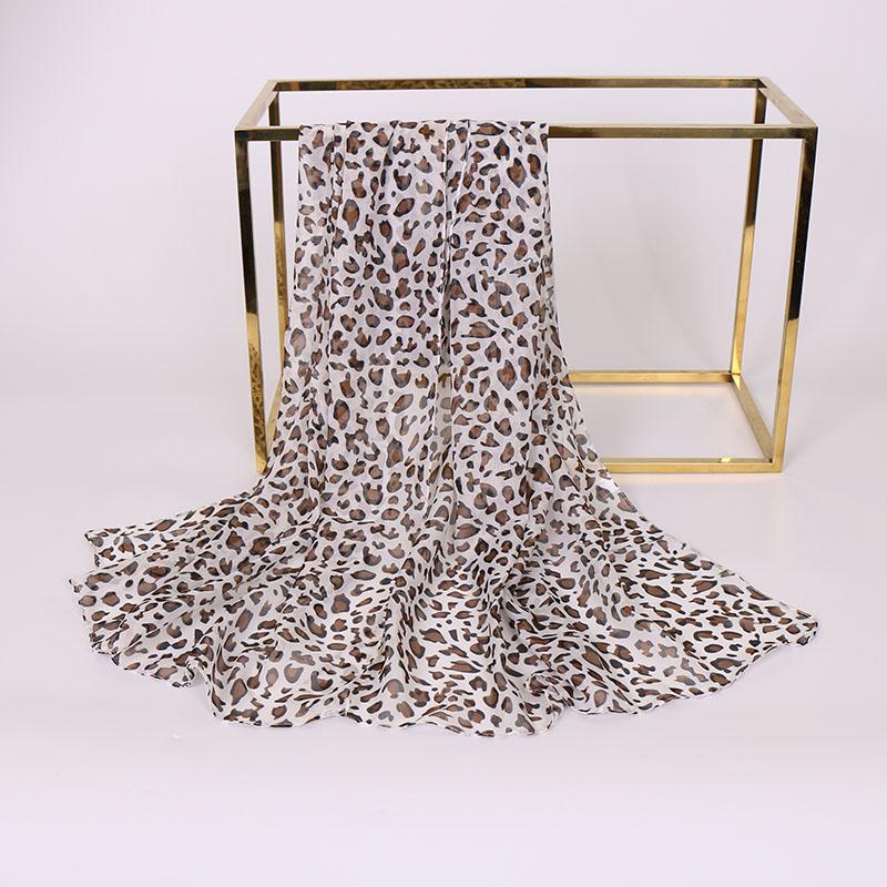 New Leopard Print Chiffon Hijab Scarf Women Thin Shawl Headband Casual Chiffon Tudung Headscarf