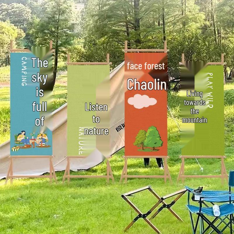 Outdoor Camping Red Check Picnic Backdrop & Atmosphere Decoration