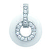 [L5007] - Silver Pendant 'Sissi' White (ceramic) Rhodium-plated - 15x11 Mm