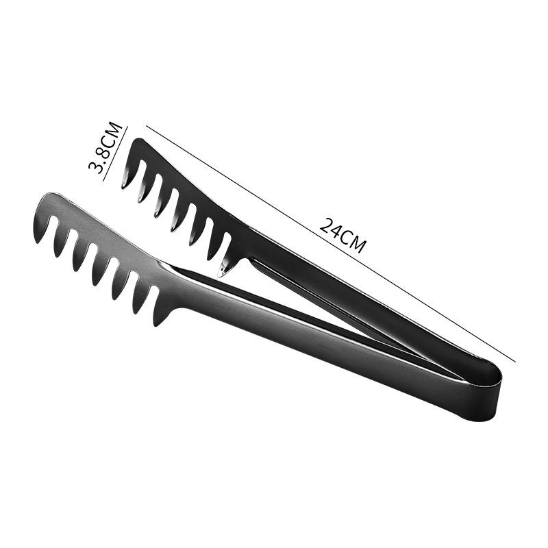 Kitchen Food Tongs Stainless Steel Color Comb Type Meal Clip Non Stick Cookware Salad Beef Buffet Clamp Home Accessories