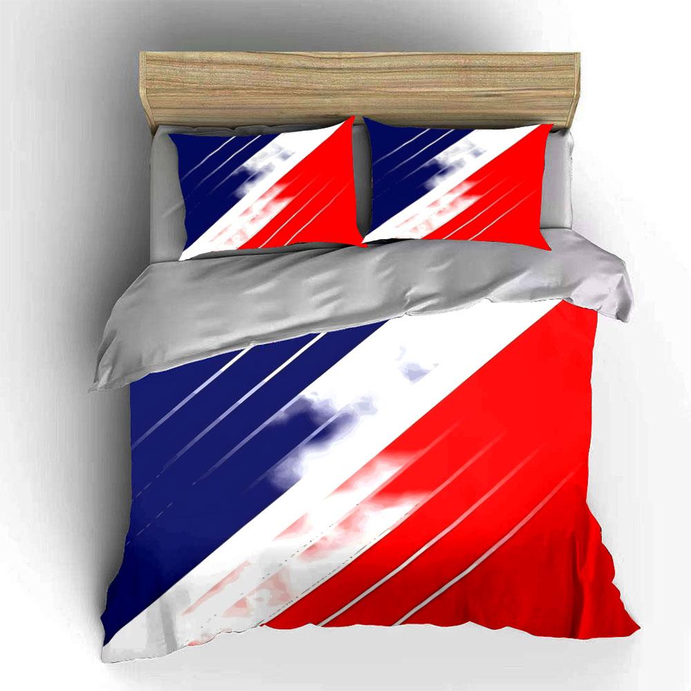 Diagonal red, white, blue stripes. Bedding sets Duvet cover sets Duvet covers Pillowcases(1*Duvet Cover 2*Pillowcases without duvet insert)
